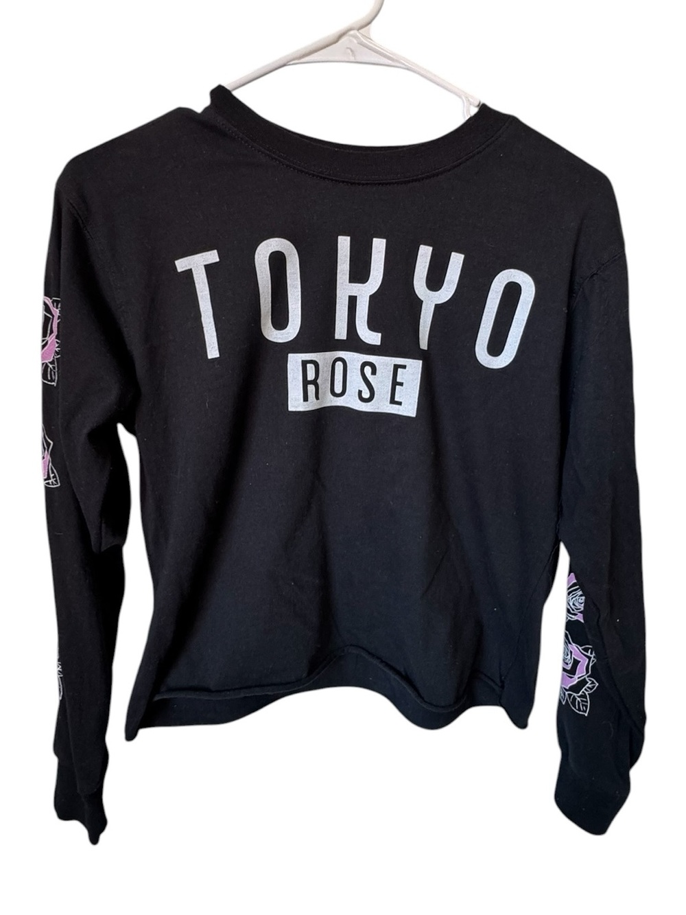 Tokyo Rose Black Graphic Long Sleeve Tee Mighty Fine Women’s XS Radio DJ